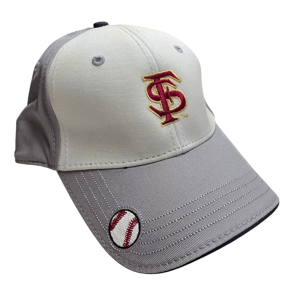 The Game 2008 Mens College World Series Omaha Nebraska FSU Baseball Hat Grey NEW